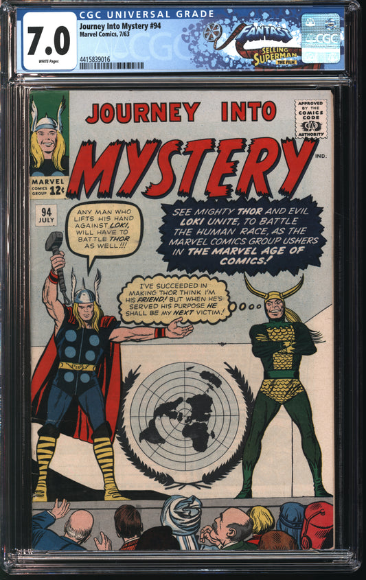 Marvel Comics Journey into Mystery 94 7/63 FANTAST CGC 7.0 White Pages