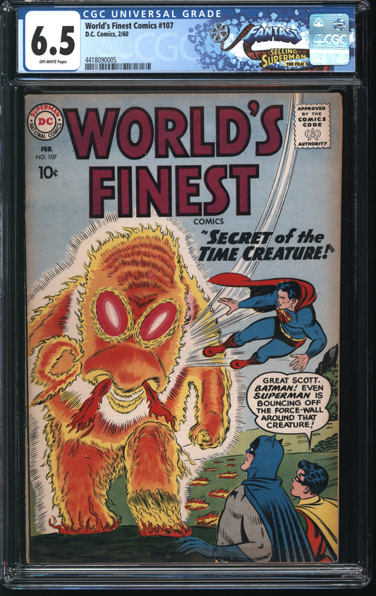 DC Comics World's Finest Comics 107 2/60 FANTAST CGC 6.5 Off White Pages