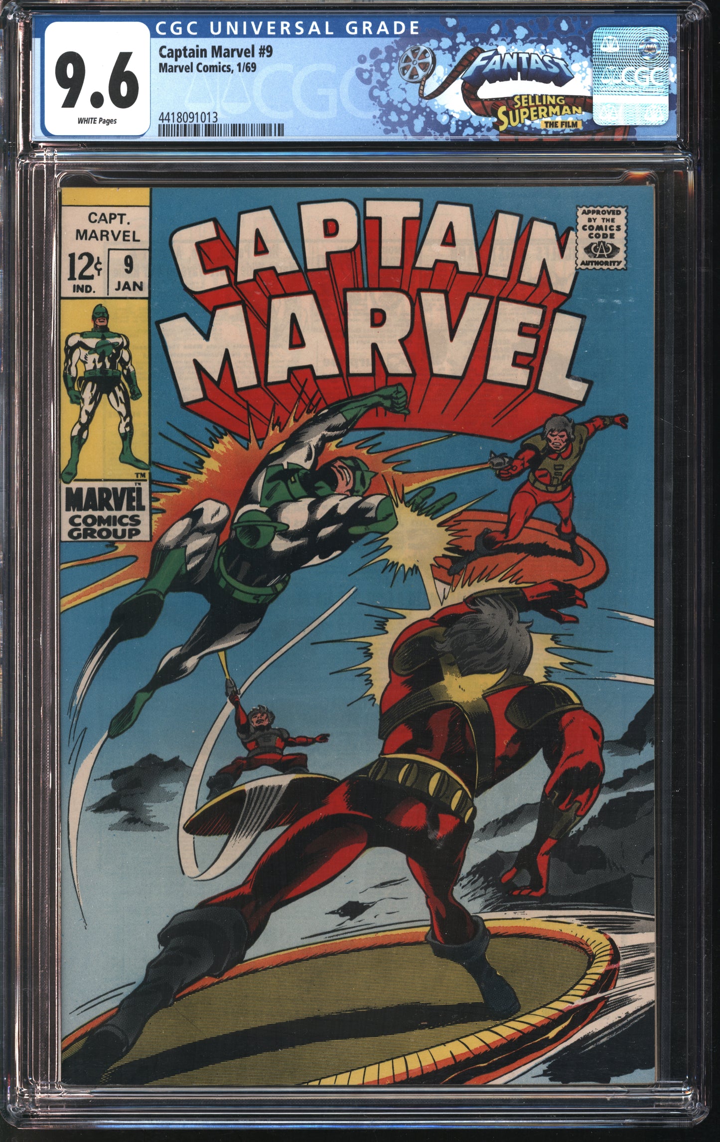 Marvel Captain Marvel 9 1/69 FANTAST CGC 9.6 White Pages