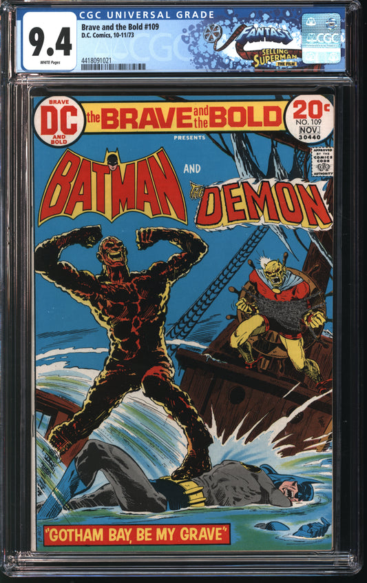 DC Comics Brave and the Bold 109 11/73 FANTAST CGC 9.4 White pages