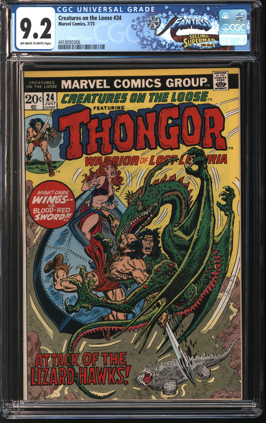 Marvel Comics Creatures on the Loose 24 7/73 FANTAST CGC 9.2 Off White to White Pages