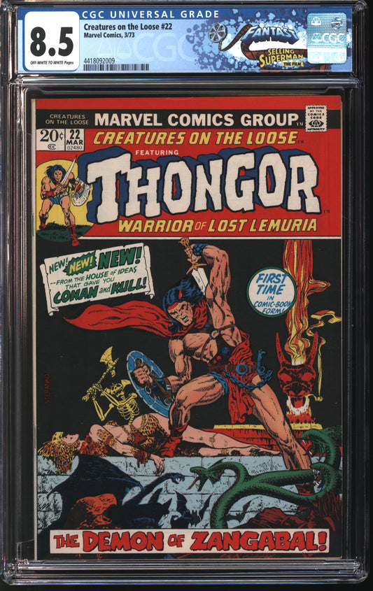 Marvel Comics Creatures on the Loose 22 3/73 FANTAST CGC 8.5 Off White to White Pages