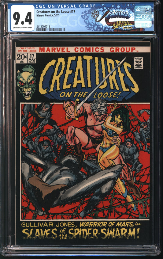 Marvel Comics Creatures on the Loose 17 5/72 FANTAST CGC 9.4 Off White to White Pages