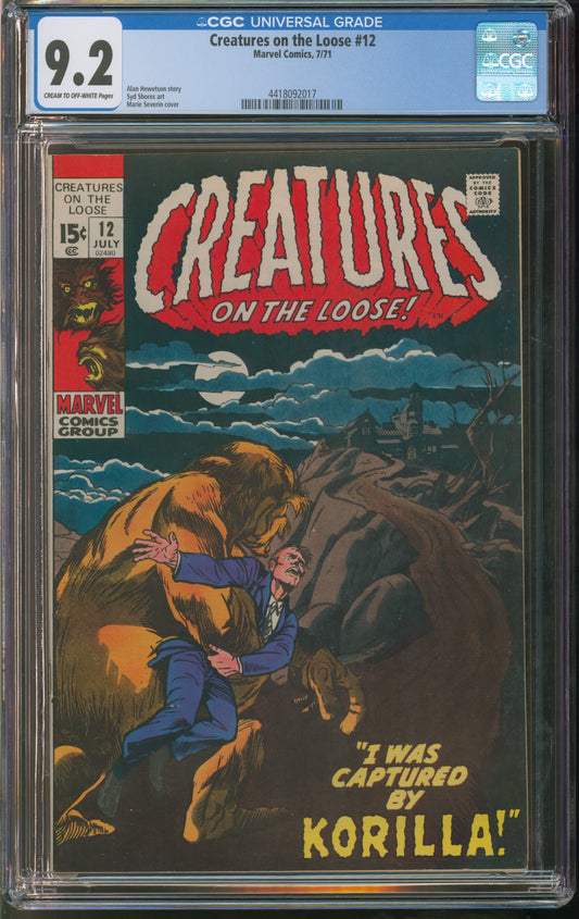 Marvel Comics Creatures on the Loose #12 7/71 CGC 9.2 Cream to Off-White Pages