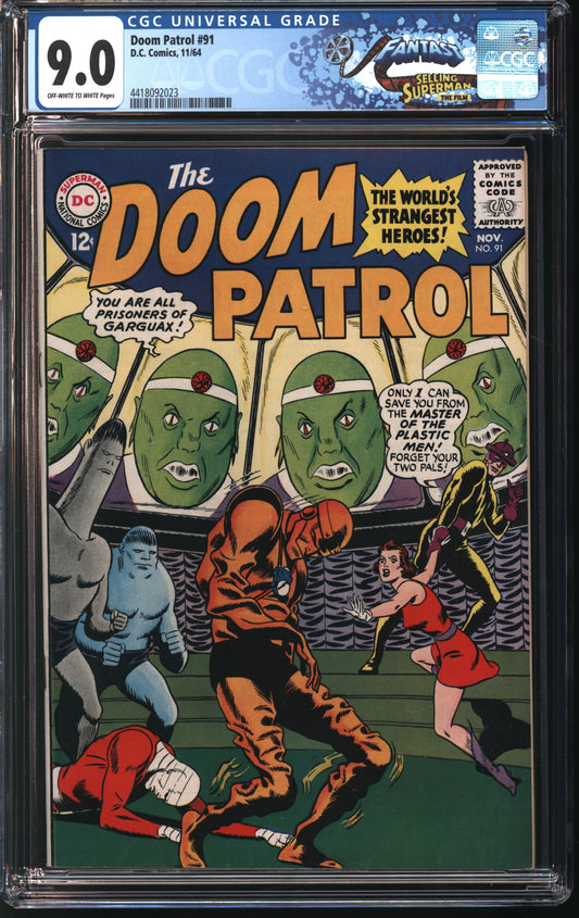 DC Comics Doom Patrol #91 11/64 FANTAST CGC 9.0 Off White to White Pages