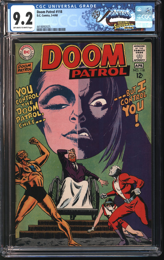 DC Comics Doom Patrol 118 4/68 FANTAST CGC 9.2 Off White to White Pages