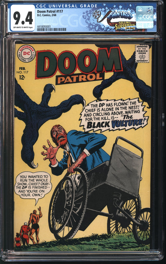 DC Comics Doom Patrol 117 2/68 FANTAST CGC 9.4 Off White to White Pages