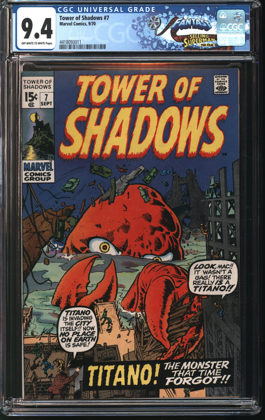 Marvel Comics Tower of Shadows 7 9/70 FANTAST CGC 9.4 Off White to White Pages