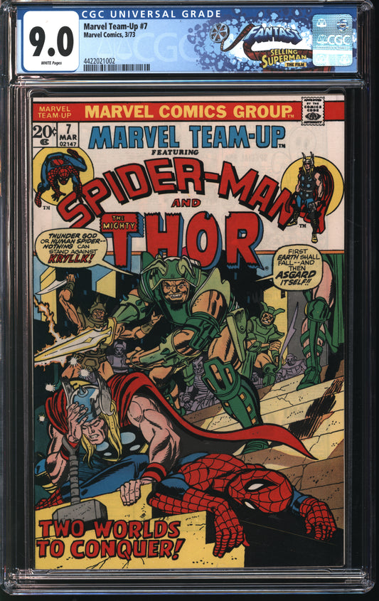 Marvel Comics Marvel Team-Up 7 3/73 FANTAST CGC 9.0 White pages