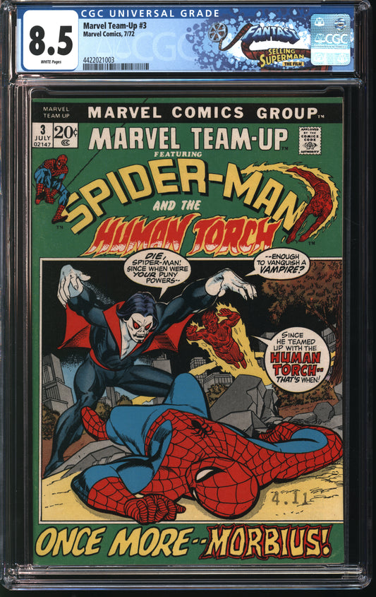 Marvel Comics Marvel Team-Up 3 7/72 FANTAST CGC 8.5 White pages