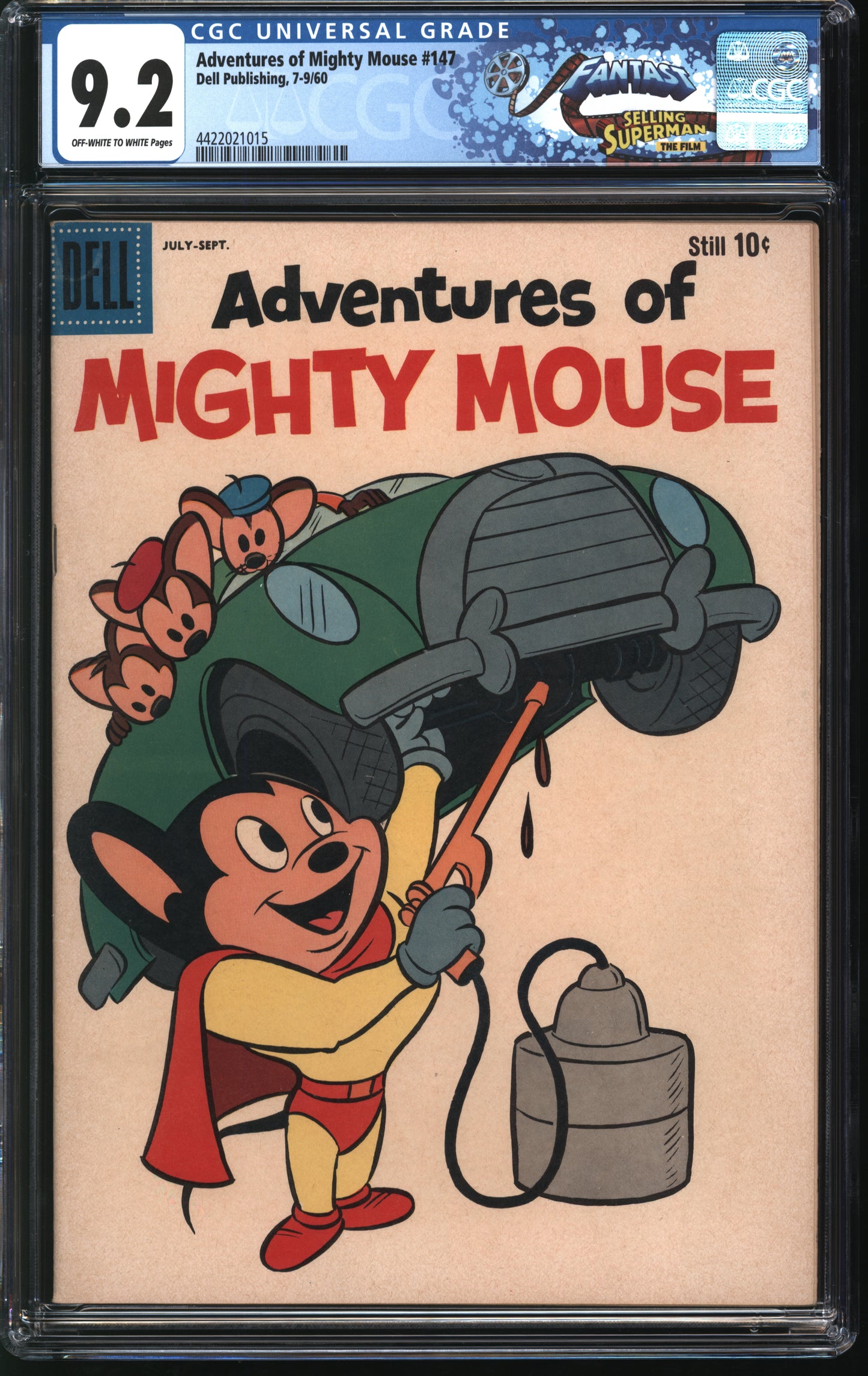 Dell Publishing Adventures of Mighty Mouse 147 7/60 FANTAST CGC 9.2 Off White to White pages