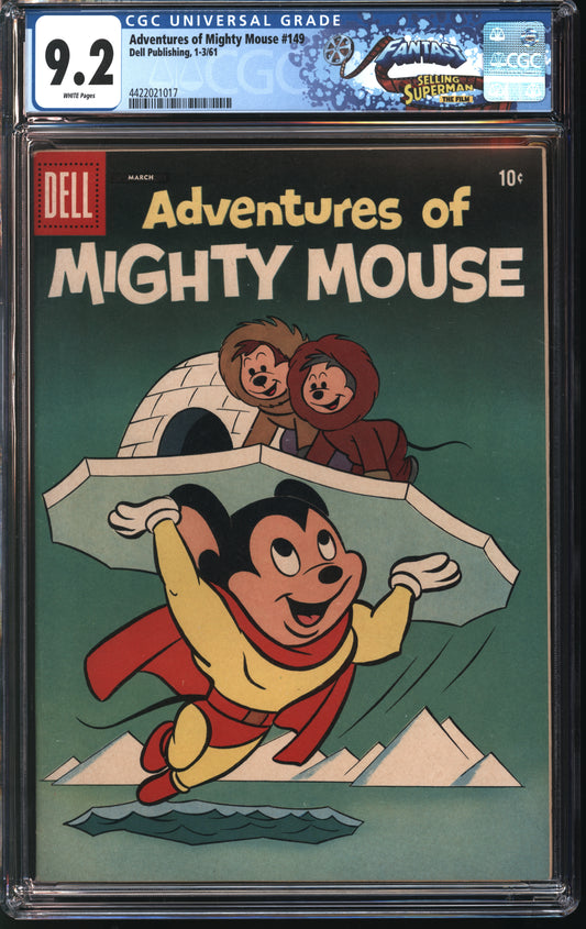 Dell Publishing Adventures of Mighty Mouse 149 1/61 FANTAST CGC 9.2 White pages