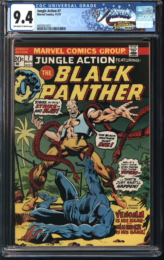 Marvel Comics Jungle Action #7 11/73 FANTAST CGC 9.4 Off-White to White Pages