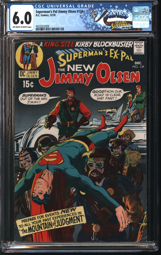 DC Comics Superman's Pal Jimmy Olsen 134 12/70 FANTAST CGC 6.0 Off White to White Pages