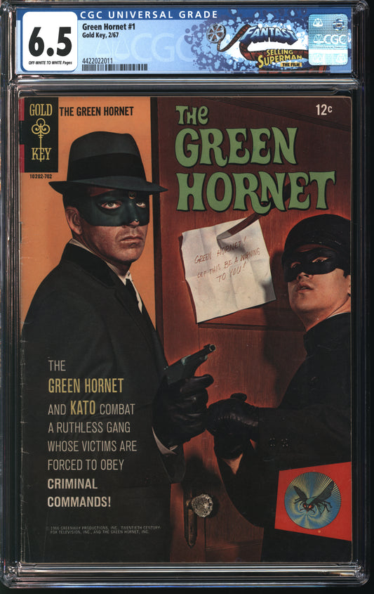 Gold Key Green Hornet 1 2/67 FANTAST CGC 6.5 Off White to White Pages