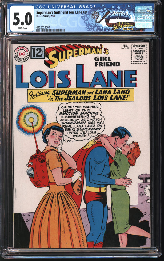 DC Comics Superman's Girl Friend Lois Lane 31 2/62 FANTAST CGC 5.0 White pages