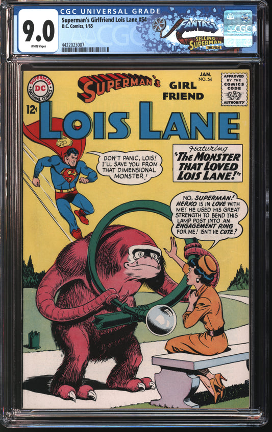 DC Comics Superman's Girl Friend Lois Lane 54 1/65 FANTAST CGC 9.0 White pages