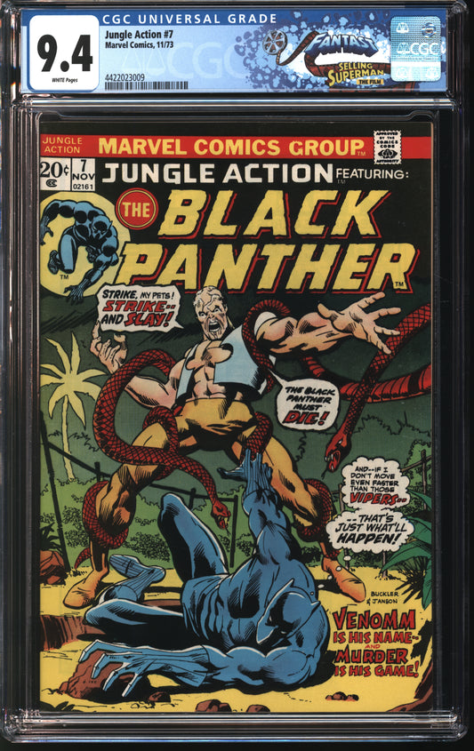 Marvel Comics Jungle Action 77 11/73 FANTAST CGC 9.4 White pages