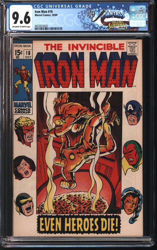 Marvel Comics Iron Man 18 10/69 FANTAST CGC 9.6 Off White to White pages