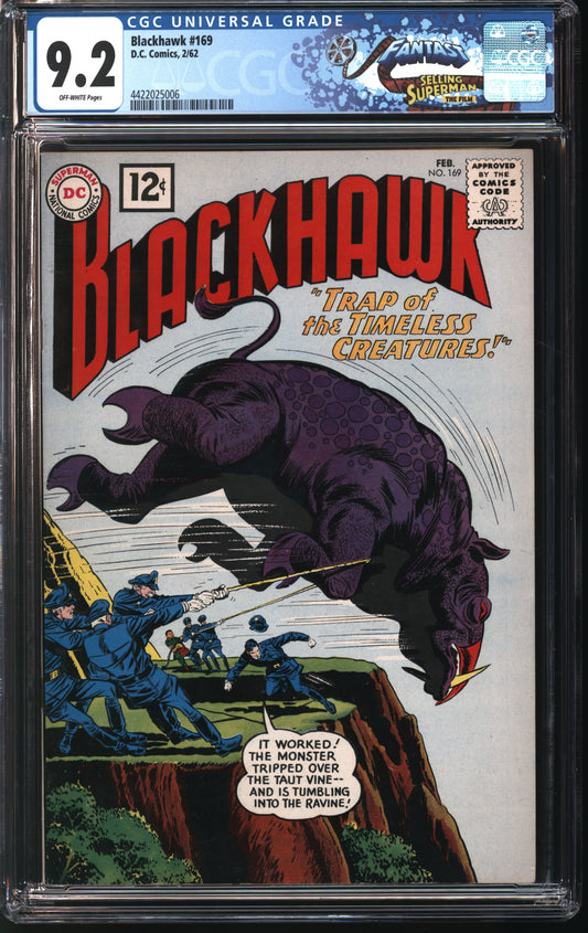 DC Comics Blackhawk 169 2/62 FANTAST CGC 9.2 Off White Pages