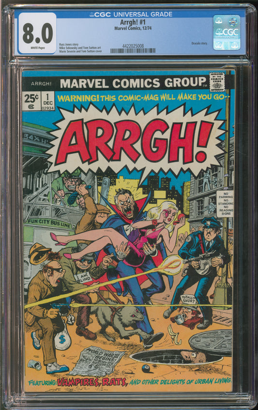 Marvel Comics Arrgh! #1 12/74 CGC 8.0 White Pages