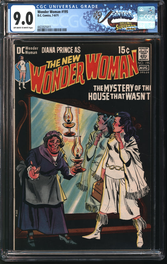 DC Comics Wonder Woman 195 7/71 FANTAST CGC 9.0 Off White to White Pages