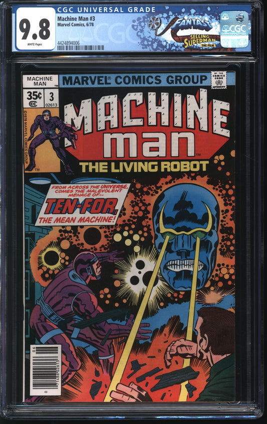 Marvel Comics Machine Man 3 6/78 FANTAST CGC 9.8 White pages