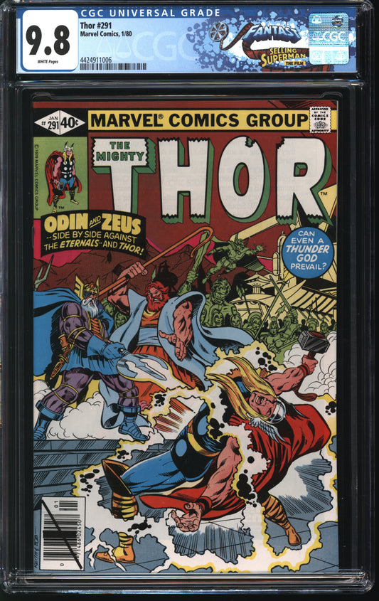 Marvel Comics Thor 291 1/80 FANTAST CGC 9.8 White Pages