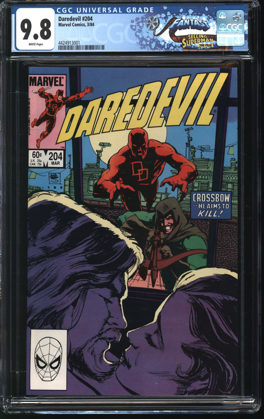 Marvel Comics Daredevil 204 3/84 FANTAST CGC 9.8 White Pages