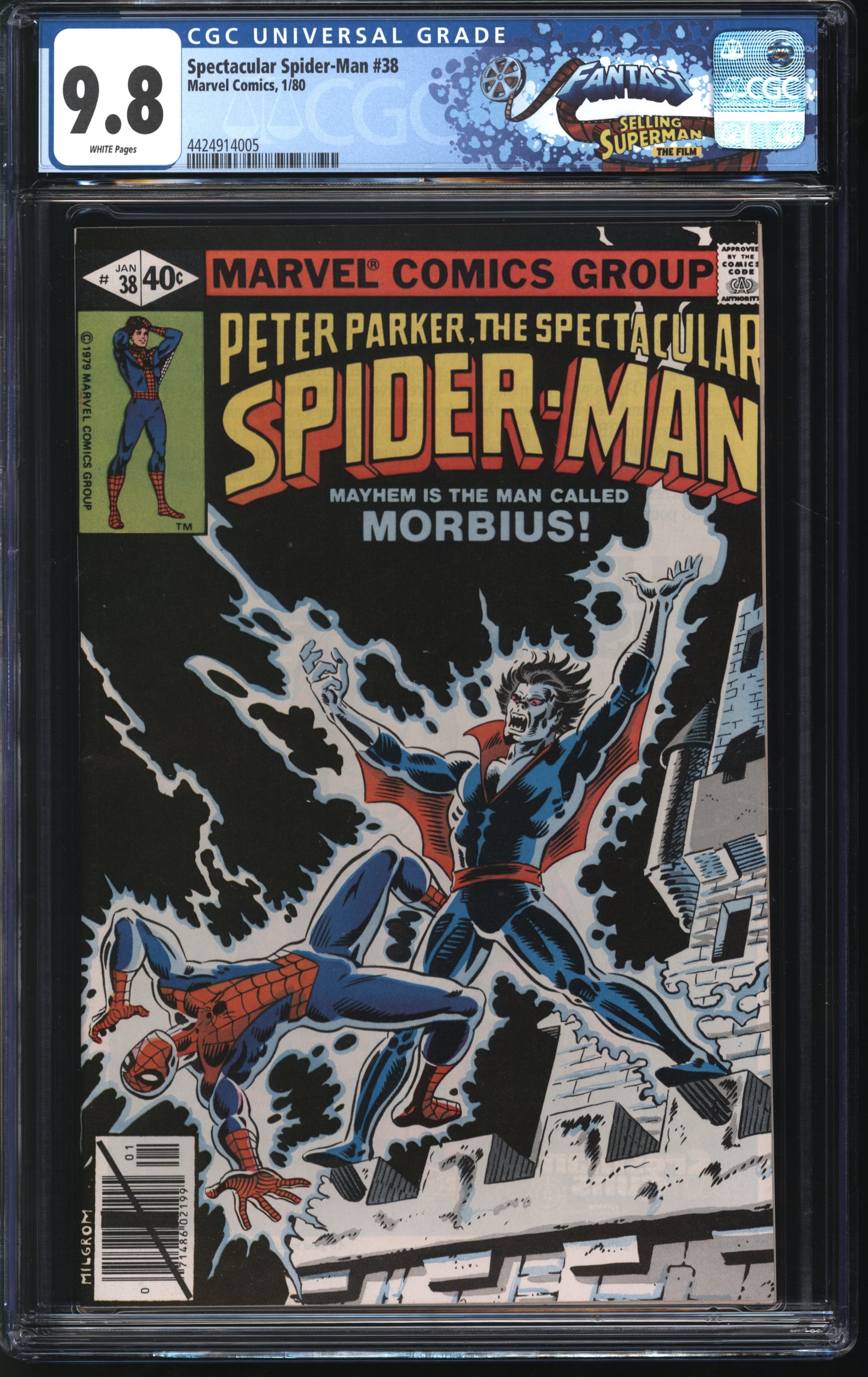 Marvel Comics Spectacular Spider-Man 38 1/80 FANTAST CGC 9.8 White pages