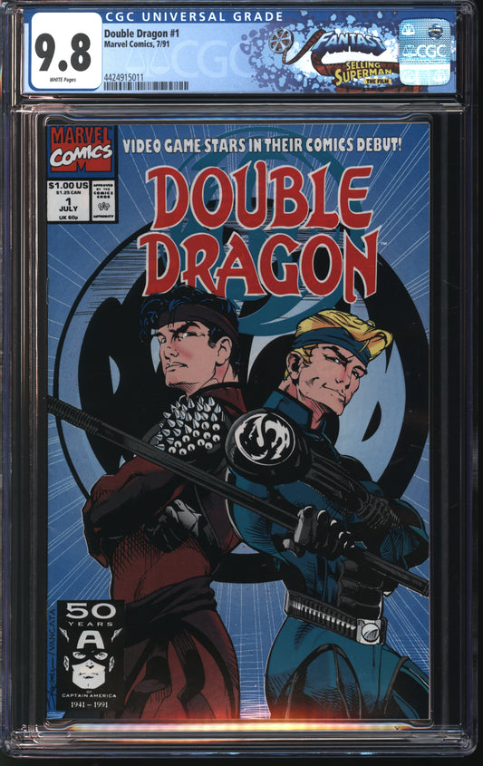 Marvel Comics Double Dragon 1 7/91 FANTAST CGC 9.8 White pages