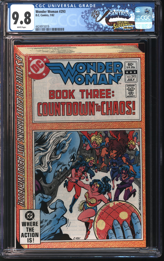 D.C. Comics Wonder Woman #293 7/82 CGC FANTAST 9.8 White Pages