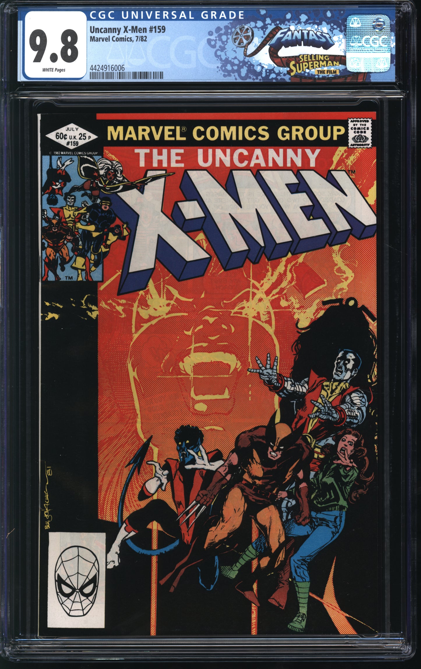 Marvel Comics Uncanny X-Men 159 7/82 FANTAST CGC 9.8 White pages