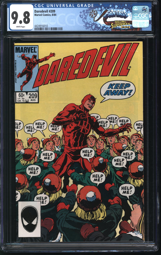 Marvel Comics Daredevil 209 8/84 FANTAST CGC 9.8 White pages