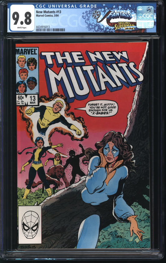 Marvel Comics New Mutants 13 3/84 FANTAST CGC 9.8 White pages