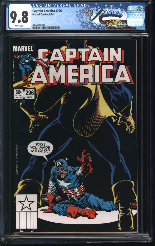 Marvel Comics Captain America 296 8/84 FANTAST CGC 9.8 White pages