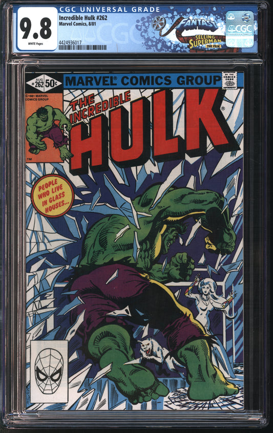 Marvel Comics Incredible Hulk 262 8/81 FANTAST CGC 9.8 White pages