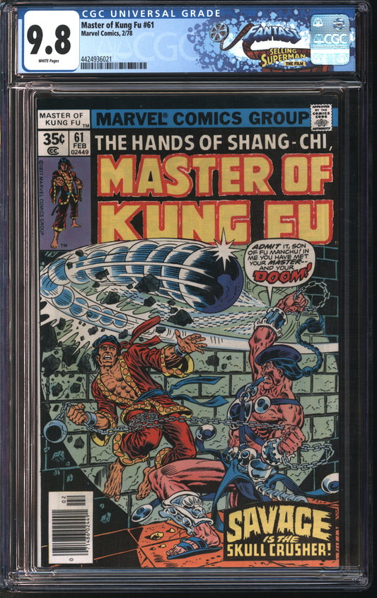 Marvel Master of Kung Fu 61 2/78 FANTAST CGC 9.8 White Pages