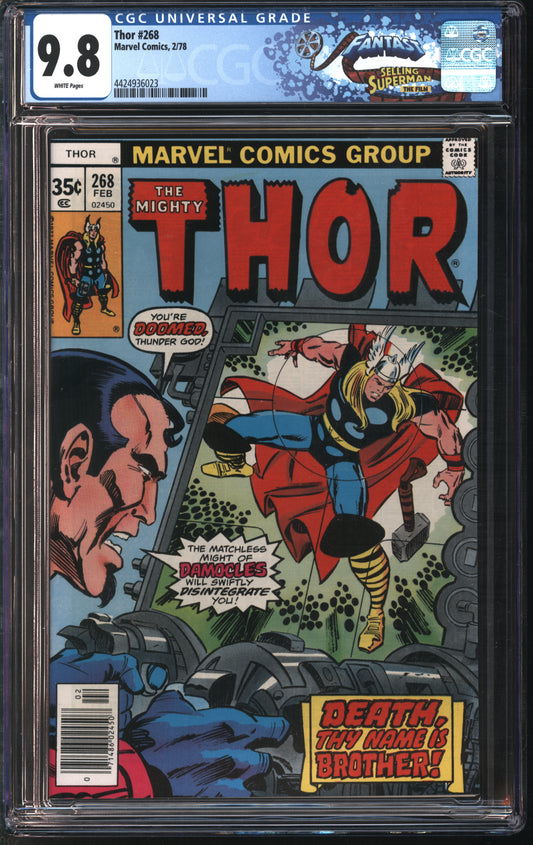 Marvel Comics Thor 268 2/78 FANTAST CGC 9.8 White Pages