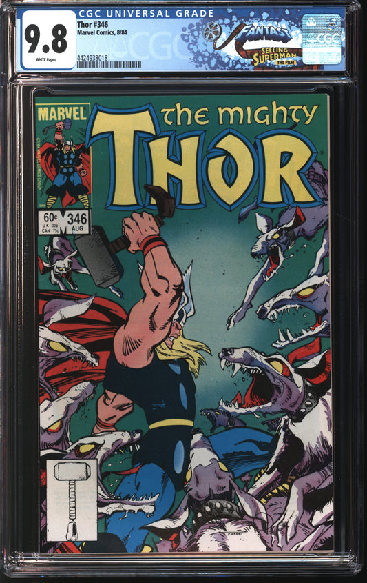 Marvel Comics Thor 346 8/84 FANTAST CGC 9.8 White Pages