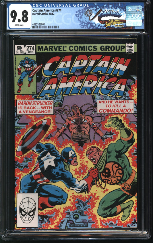 Marvel Comics Captain America 274 10/82 FANTAST CGC 9.8 White Pages