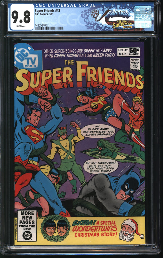 DC Comics Super Friends 42 3/81 FANTAST CGC 9.8 White Pages