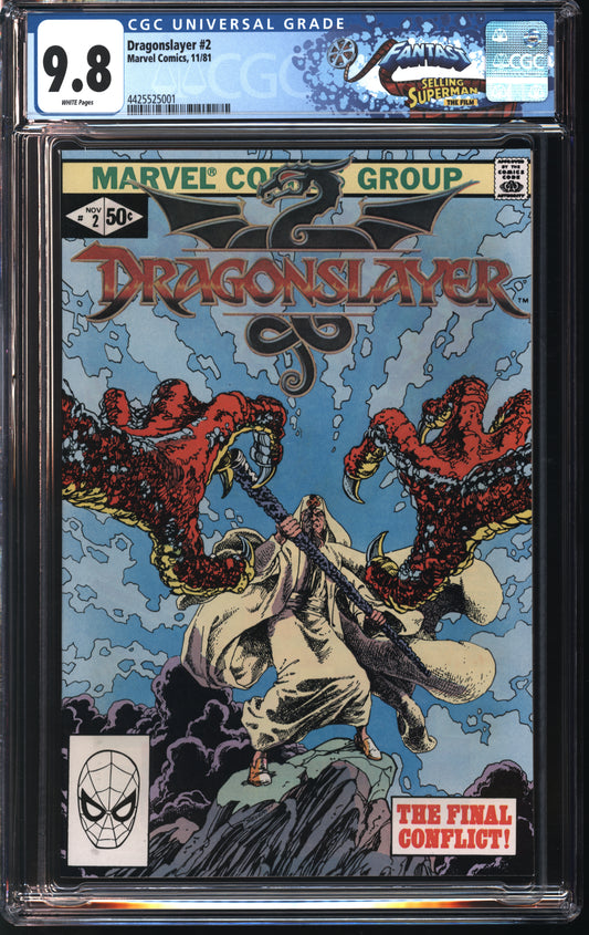 Marvel Comics Dragonslayer 2 11/81 FANTAST CGC 9.8 White Pages