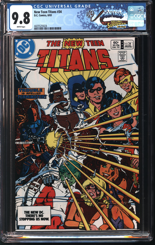 D.C Comics New Teen Titans 34 8/83 FANTAST CGC 9.8 White Pages