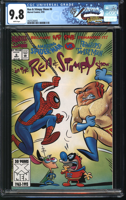 Marvel Comics Ren and Stimpy Show 6 5/93 FANTAST CGC 9.8 White Pages