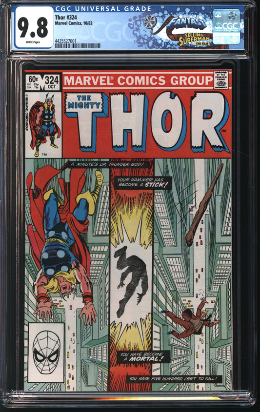 Marvel Comics Thor 324 10/82 FANTAST CGC 9.8 White Pages