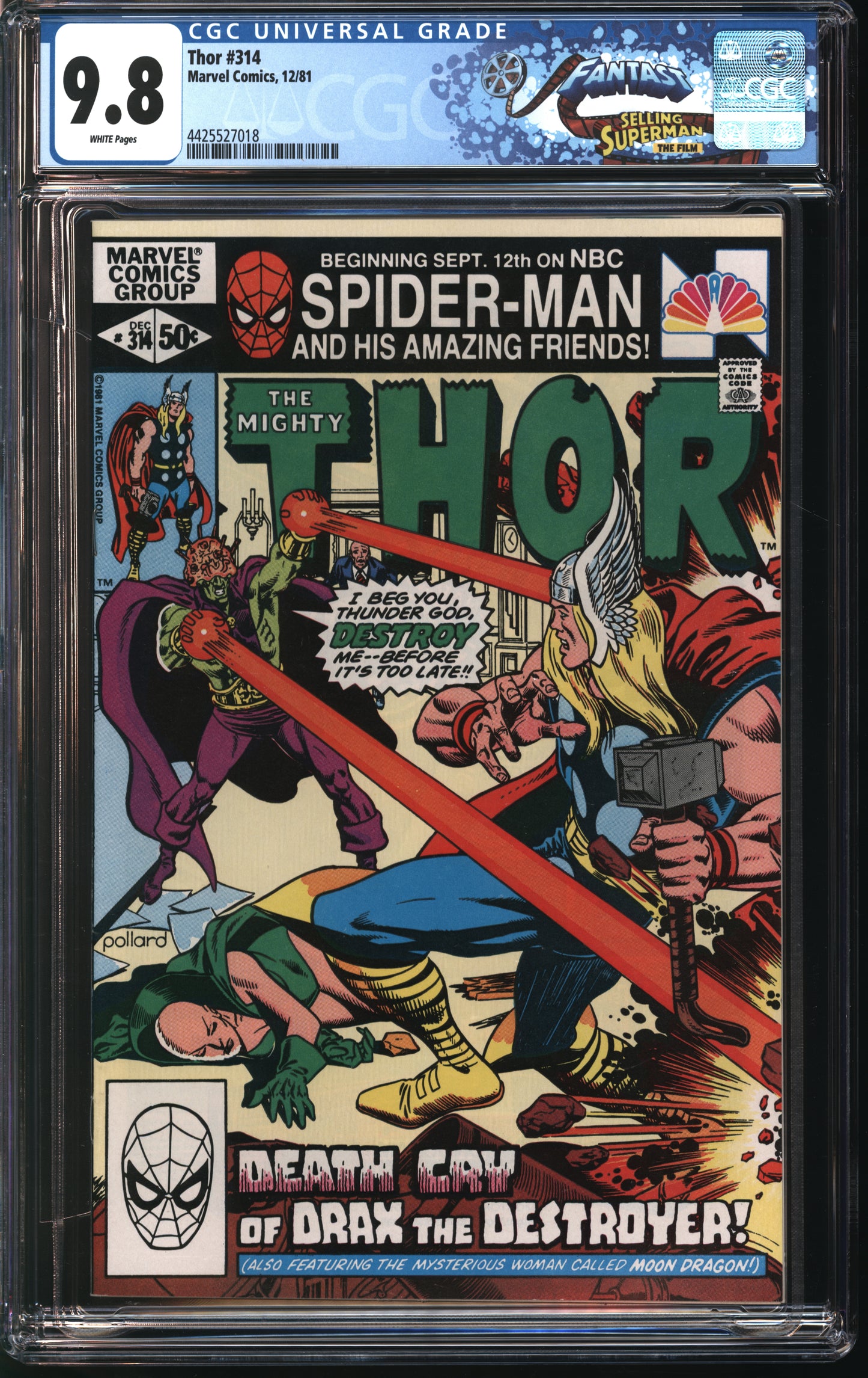 Marvel Comics Thor 314 12/81 FANTAST CGC 9.8 White Pages