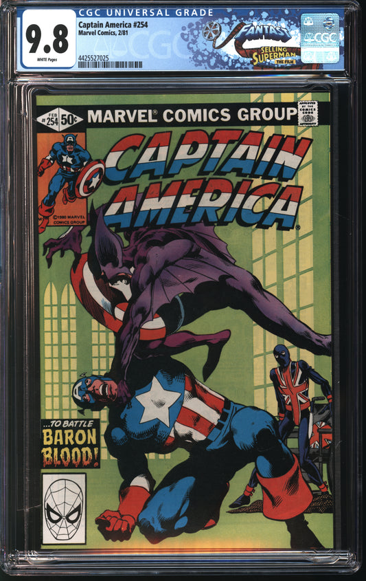 Marvel Comics Captain America 254 2/81 FANTAST CGC 9.8 White Pages