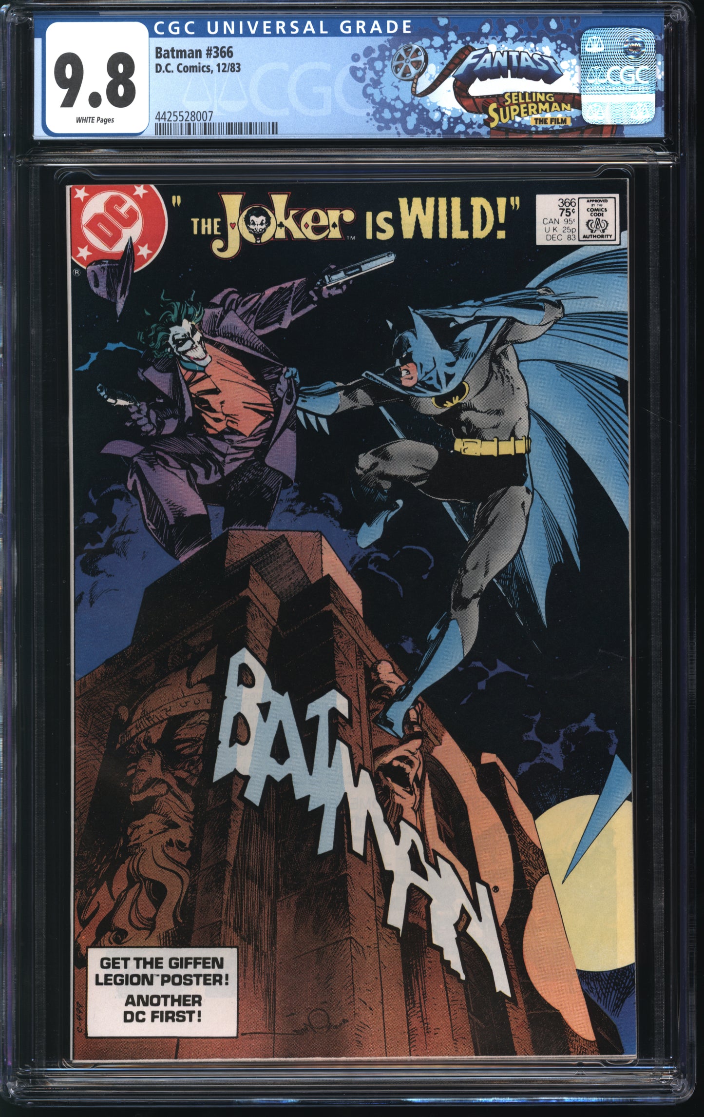 DC Comics Batman 366 12/83 FANTAST CGC 9.8 White pages