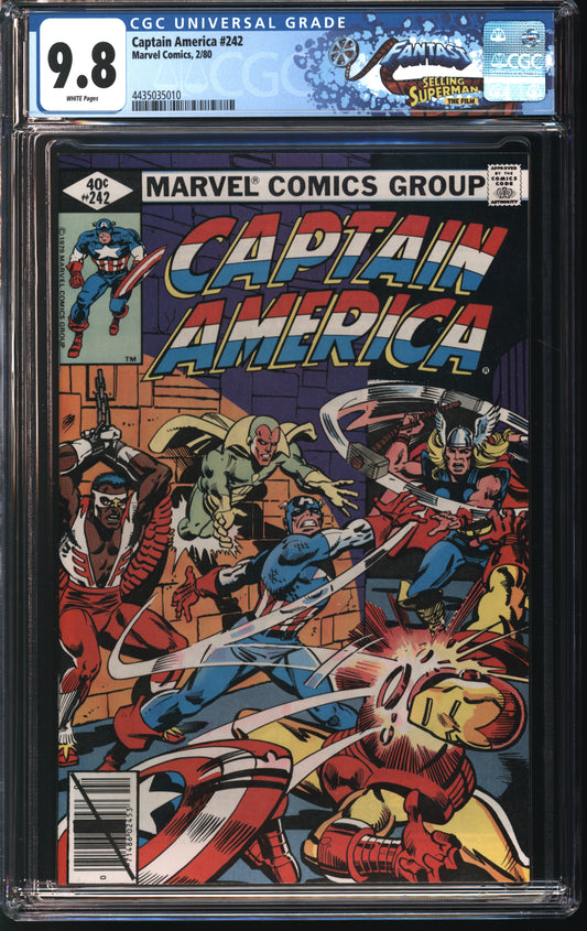 Marvel Comics Captain America 242 2/80 FANTAST CGC 9.8 White Pages